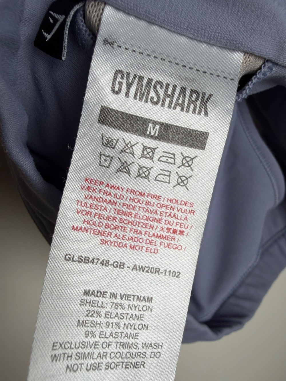 Gymshark women sport bra light blue activewear workout gym M EUC - Picture 3 of 3